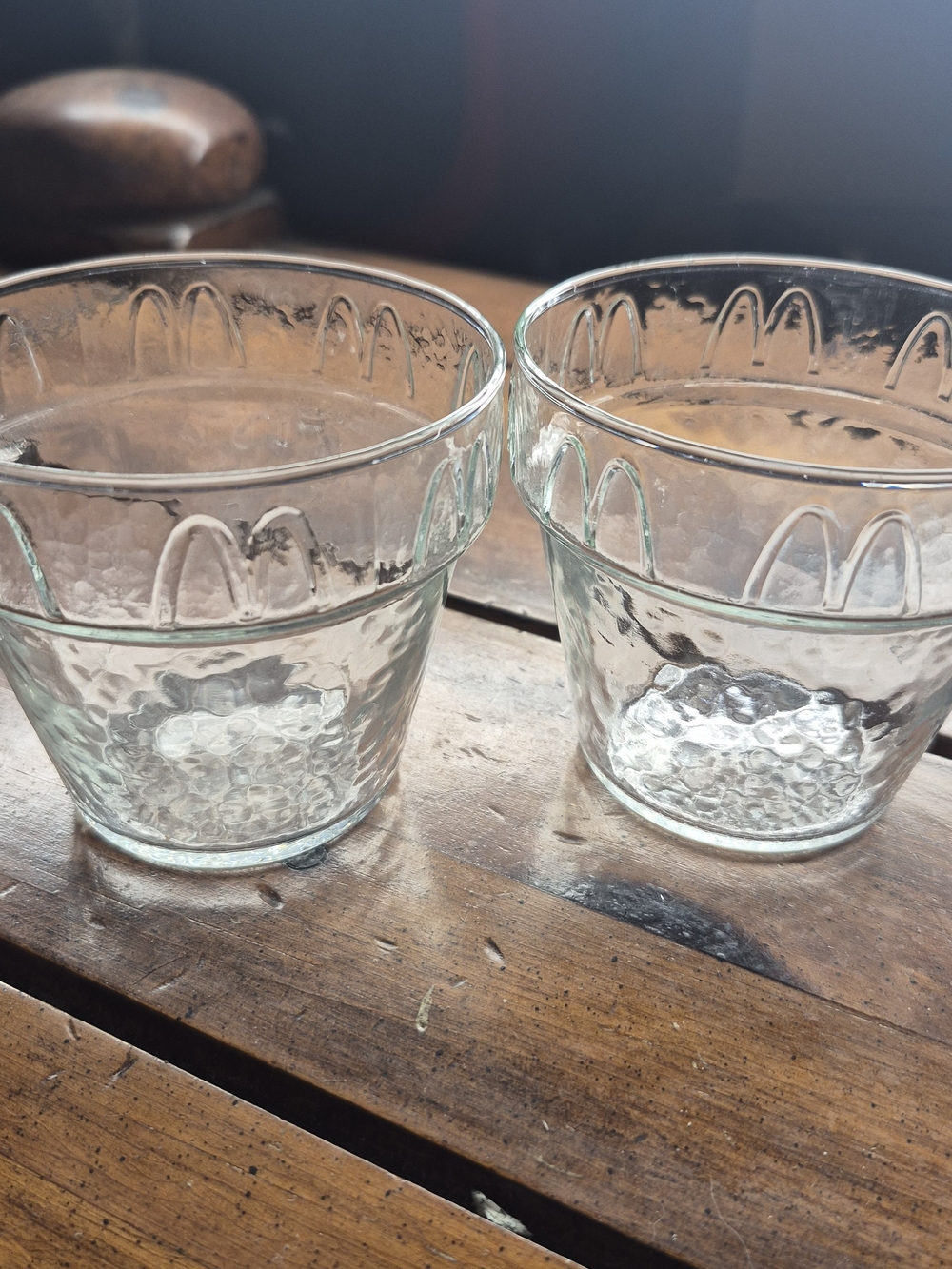 McDonald's Clear Glass Tumbler Pair with Scalloped Rim